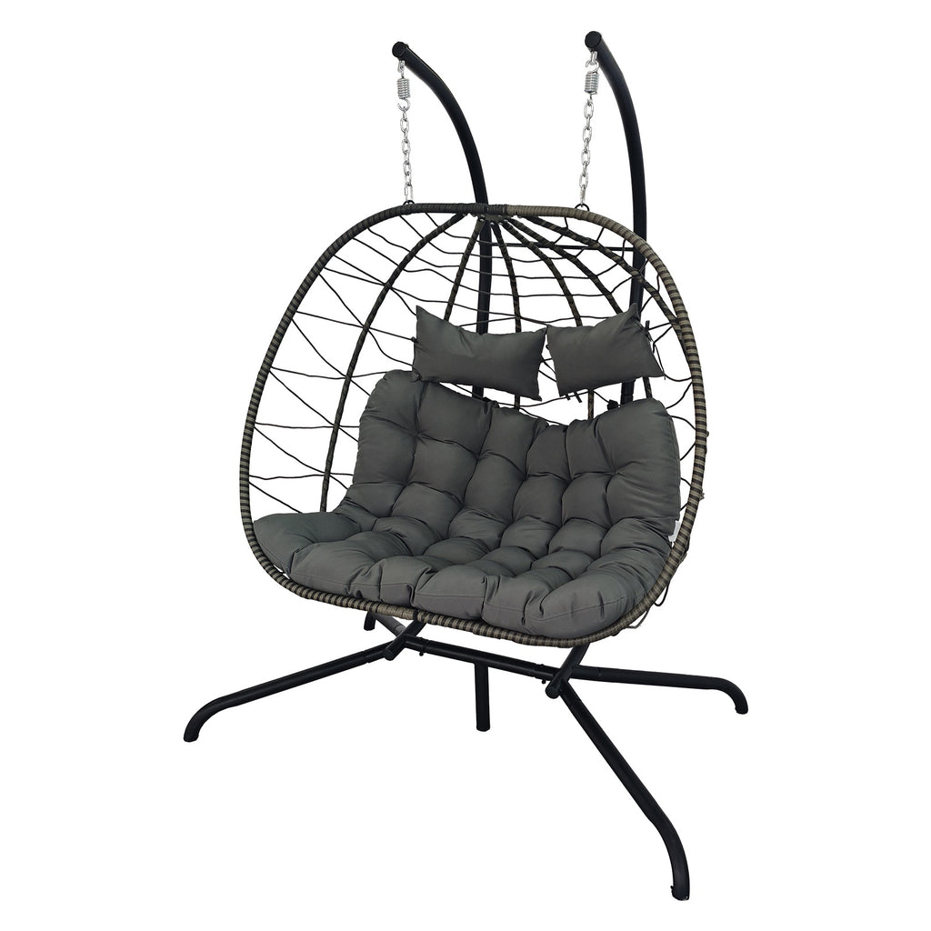 BIRCHTREE Hanging Egg Chair With Stand Garden Swing Hammock