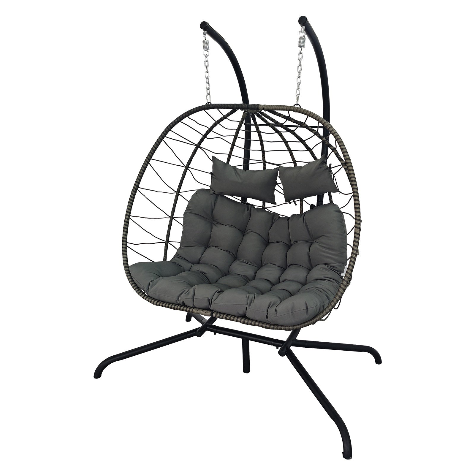 BIRCHTREE Hanging Egg Chair With Stand Garden Swing Hammock