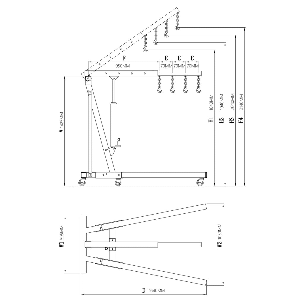 SwitZer 2 Ton Hydraulic Folding Engine Crane