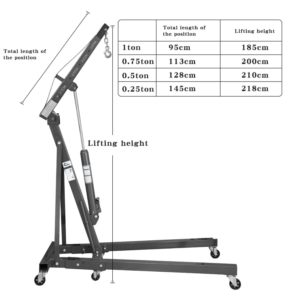 SwitZer 1 Ton Foldable Hydraulic Engine Crane Hoist