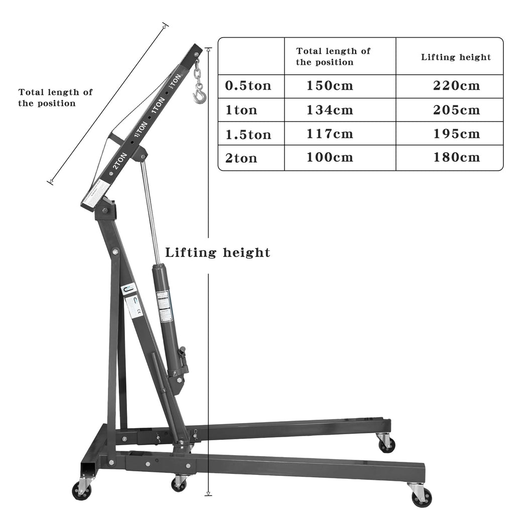 SwitZer 2 Ton Foldable Hydraulic Engine Crane Hoist