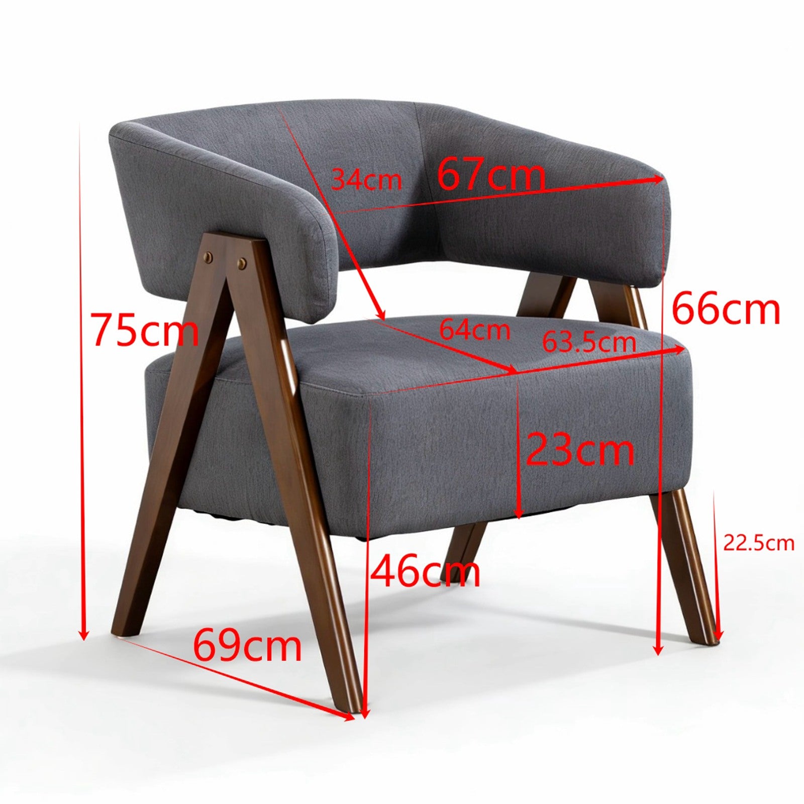 WestWood Fabric Tub Chair Armchair for Small Spaces Padded Seat