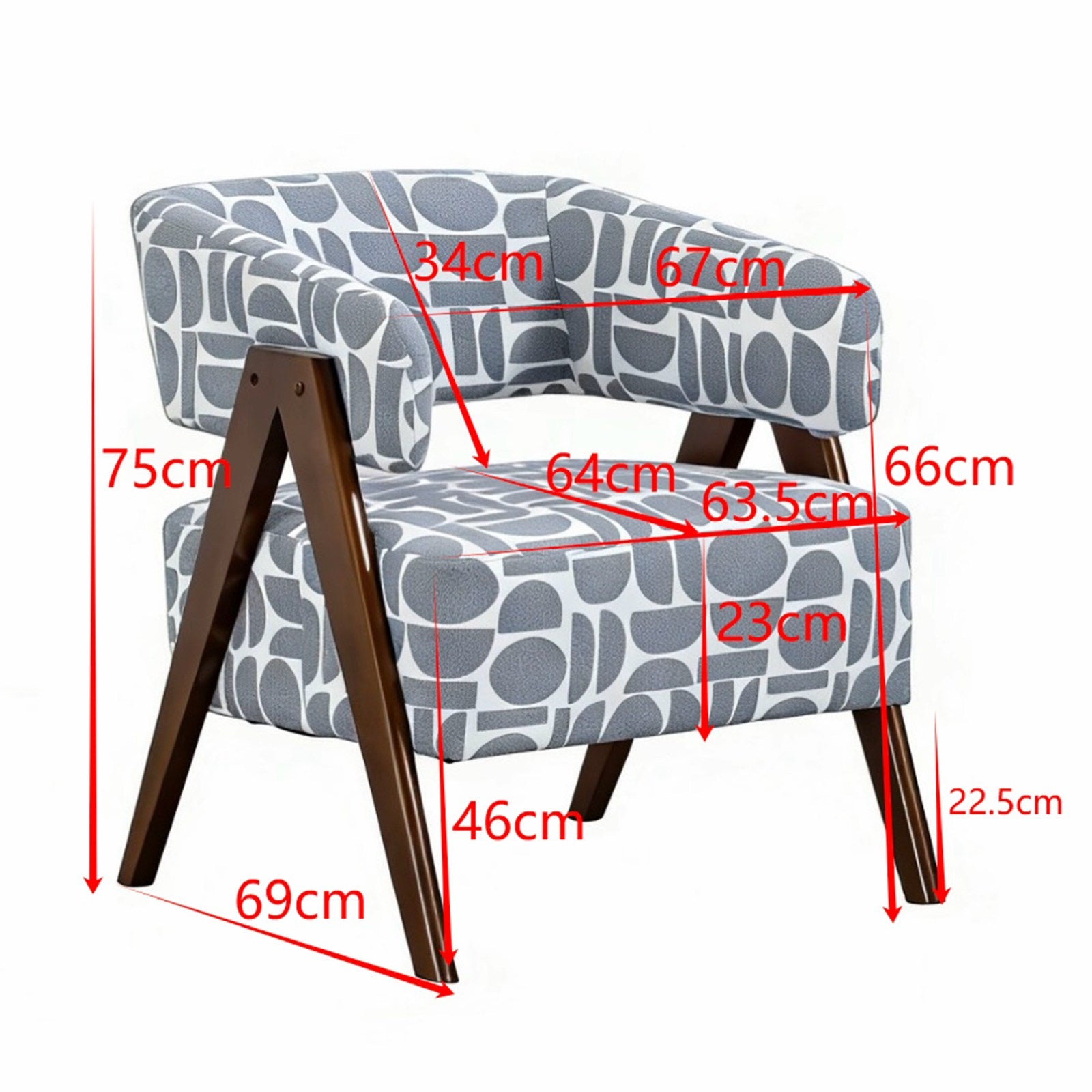 WestWood Fabric Tub Chair Armchair for Small Spaces Padded Seat
