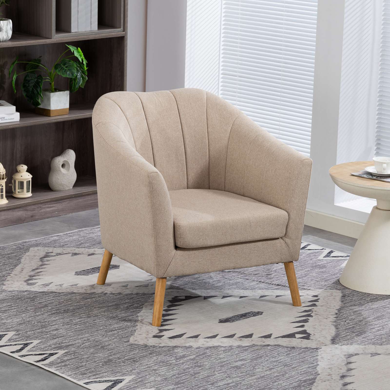 WestWood Modern Tub Chair, Upholstered Arm Chair Comfy Single Sofa