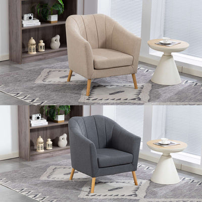 WestWood Modern Tub Chair, Upholstered Arm Chair Comfy Single Sofa