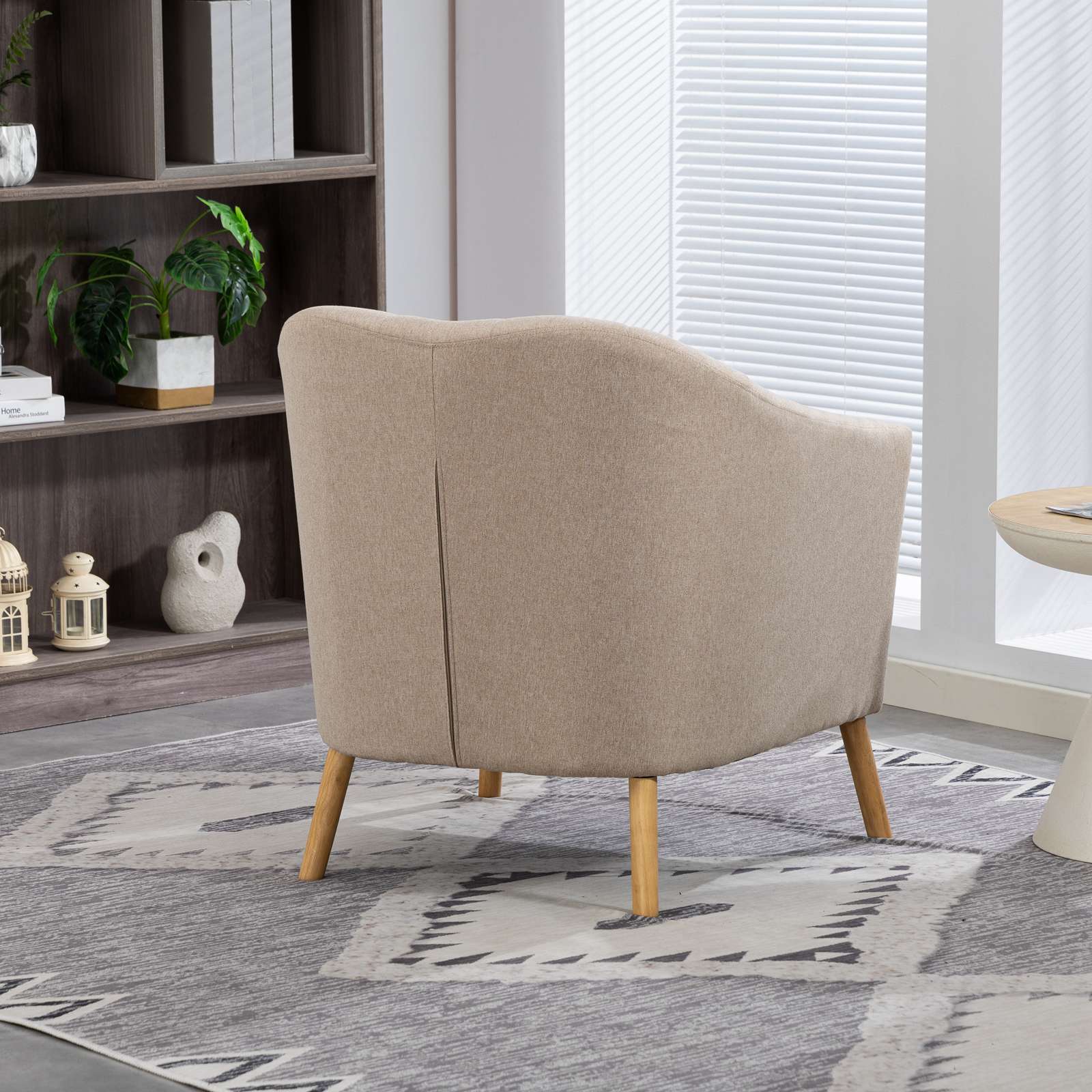 WestWood Modern Tub Chair, Upholstered Arm Chair Comfy Single Sofa