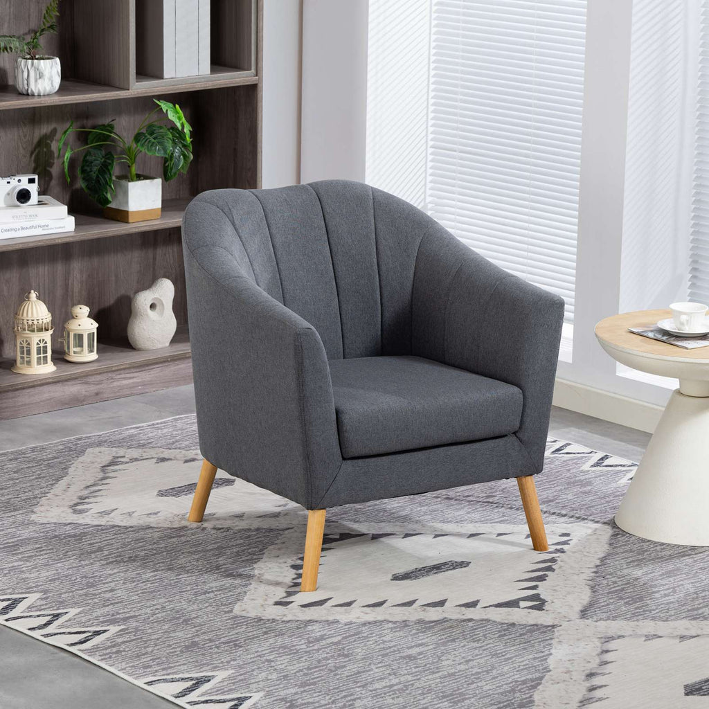 WestWood Modern Tub Chair, Upholstered Arm Chair Comfy Single Sofa