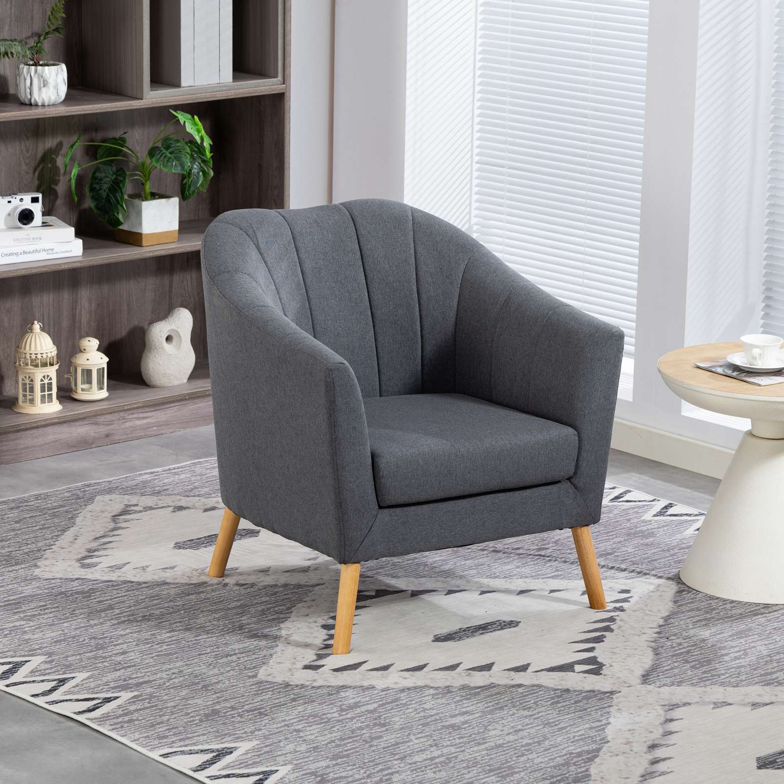 WestWood Modern Tub Chair, Upholstered Arm Chair Comfy Single Sofa