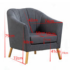 WestWood Modern Tub Chair, Upholstered Arm Chair Comfy Single Sofa