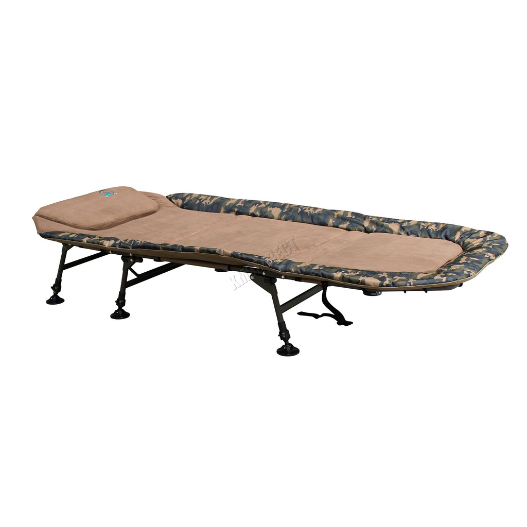 CARPZILLA 215 x 95cm Fishing Bed Wide 6 Legs Camo