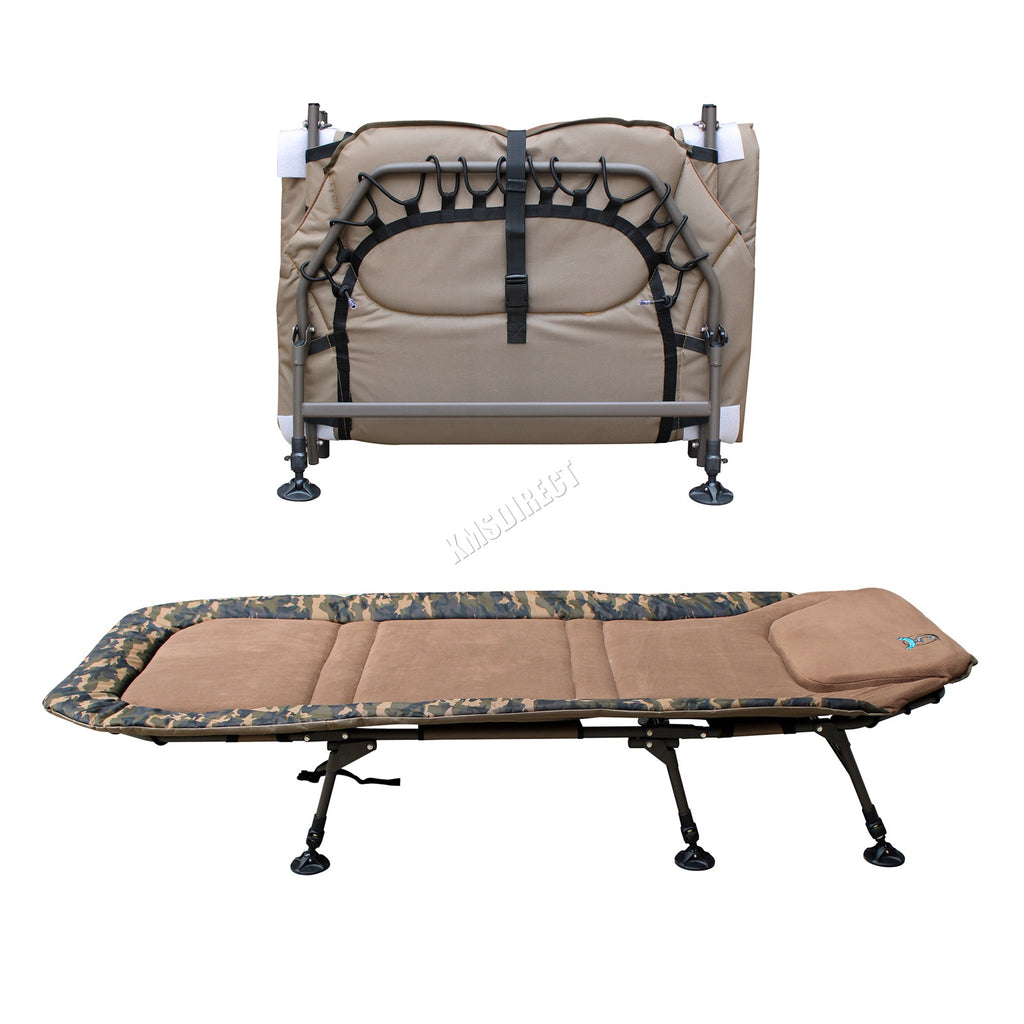CARPZILLA 215 x 95cm Fishing Bed Wide 6 Legs Camo