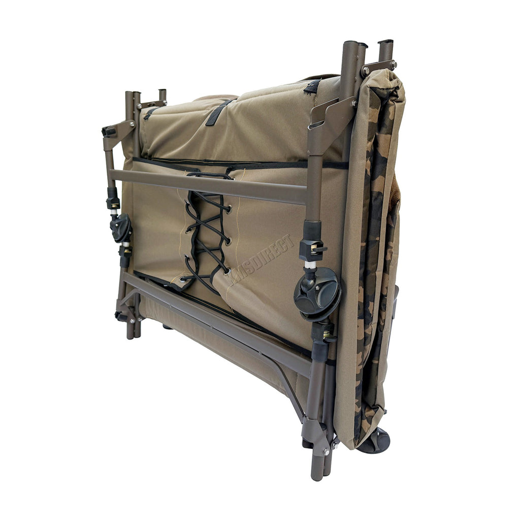 CARPZILLA 215 x 95cm Fishing Bed Wide 6 Legs Camo