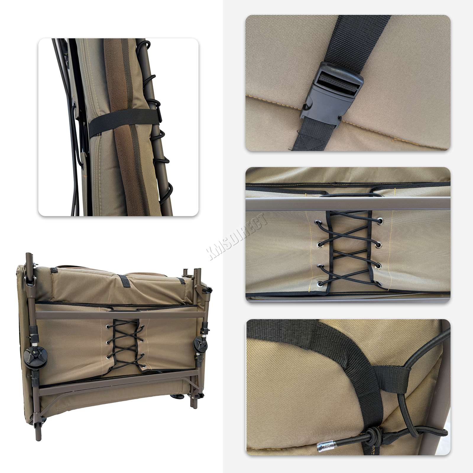 CARPZILLA 215 x 95cm Fishing Bed Wide 6 Legs Camo
