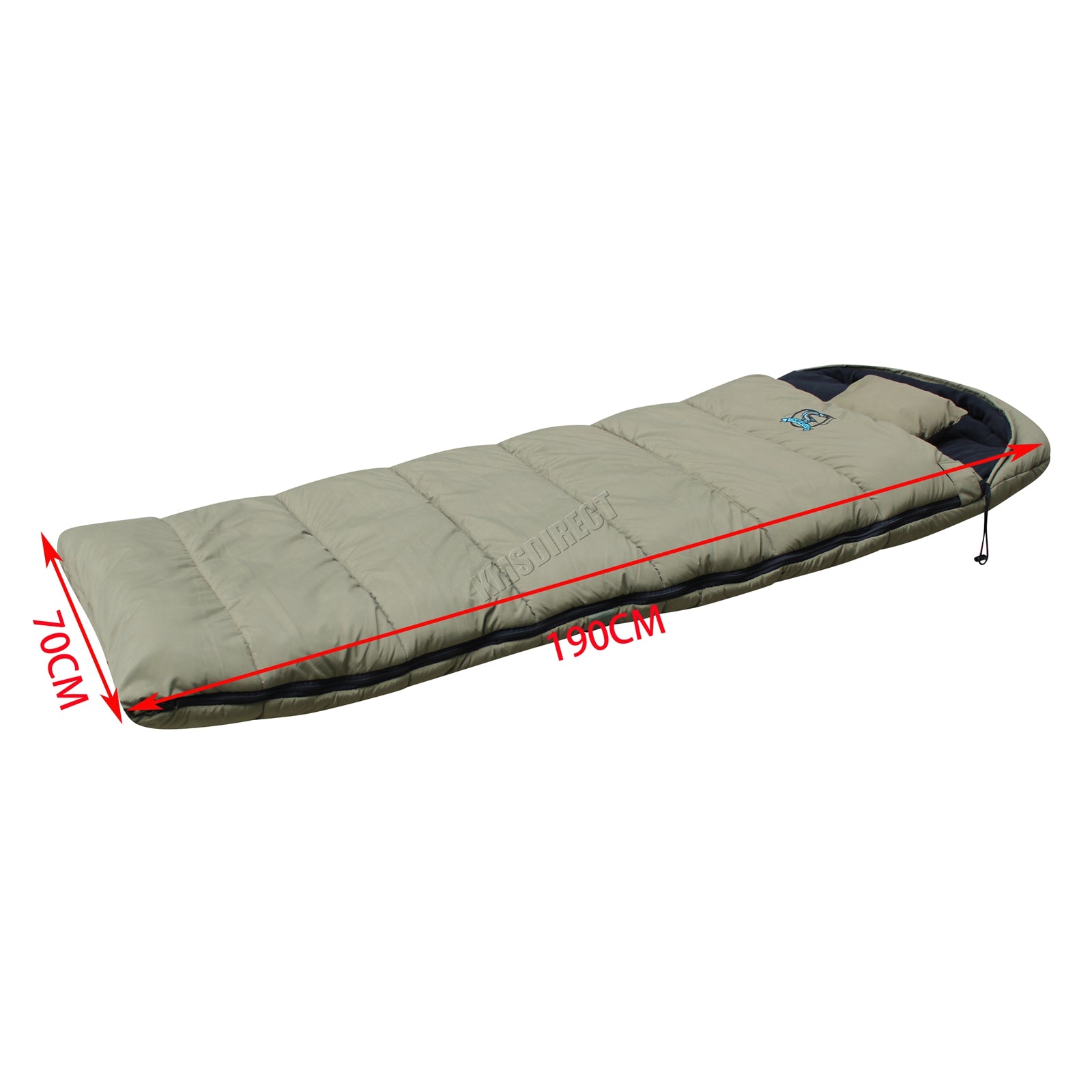 CARPZILLA Fishing Camping Sleeping Bag Dark Green With Carry Bag FS-016