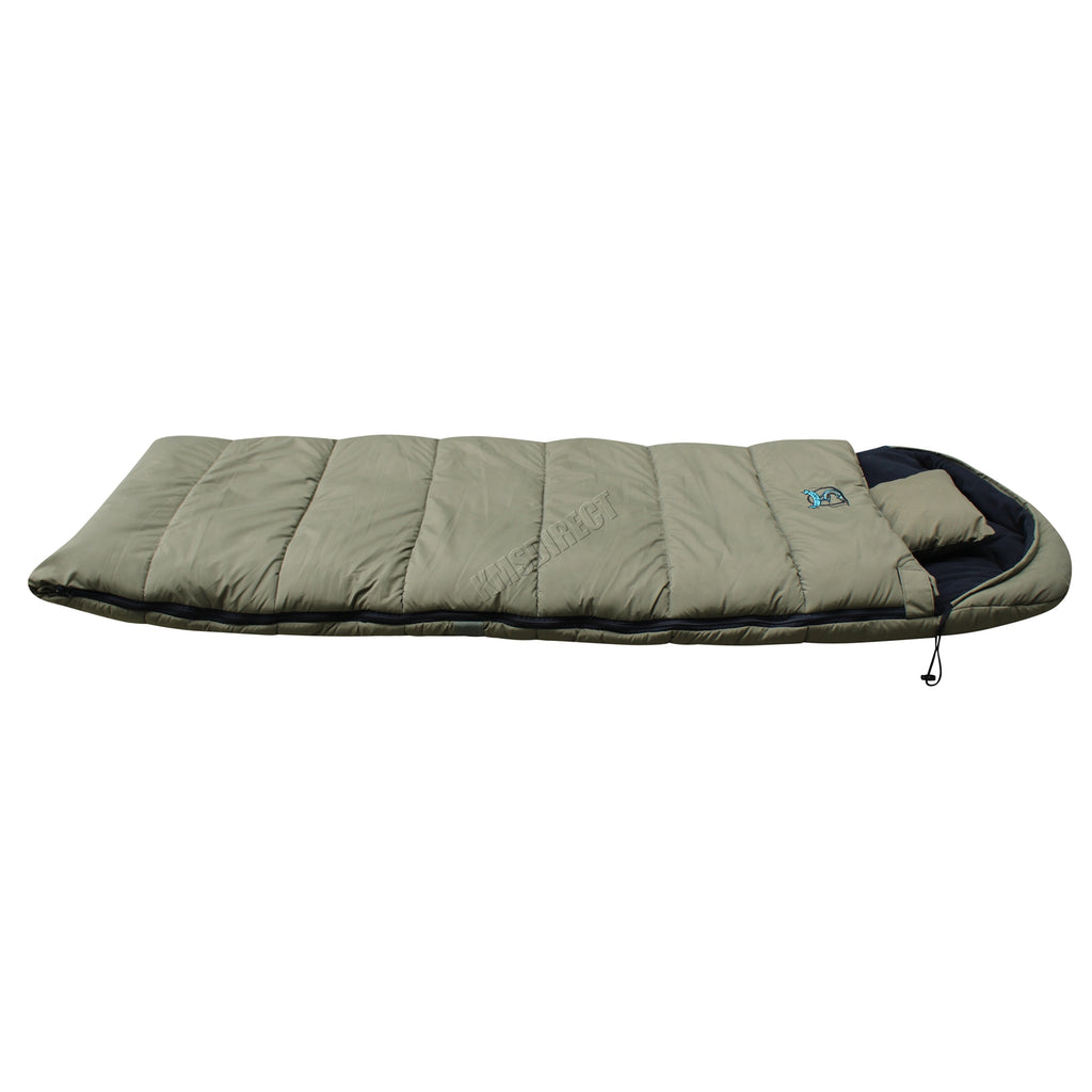 CARPZILLA Fishing Camping Sleeping Bag Dark Green With Carry Bag FS-016