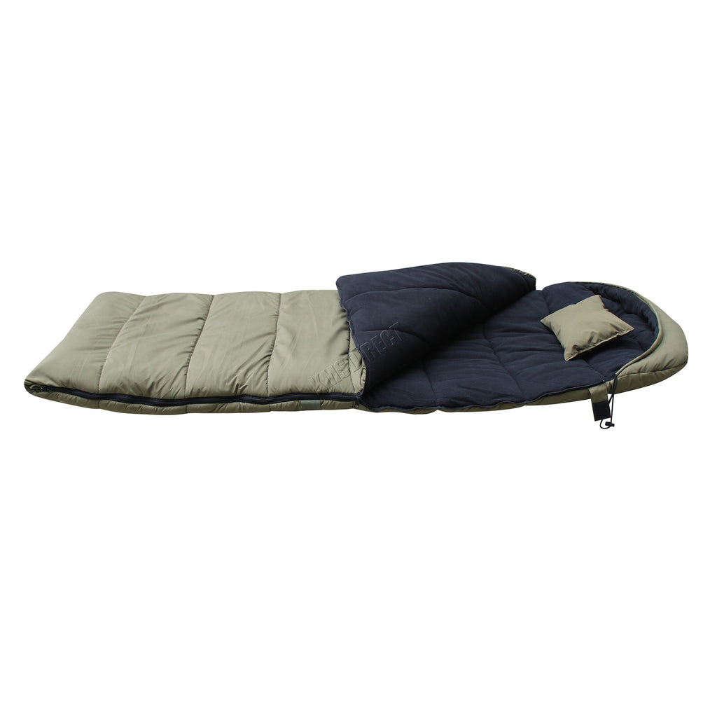 CARPZILLA Fishing Camping Sleeping Bag Dark Green With Carry Bag FS-016