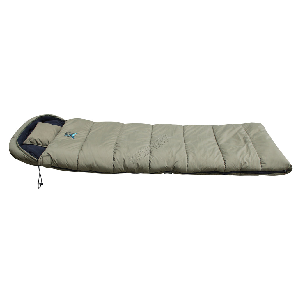 CARPZILLA Fishing Camping Sleeping Bag Dark Green With Carry Bag FS-016