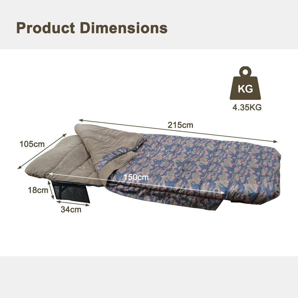 CARPZILLA Fishing Sleeping Bag 5 Season Carp Camping Fleece Lined