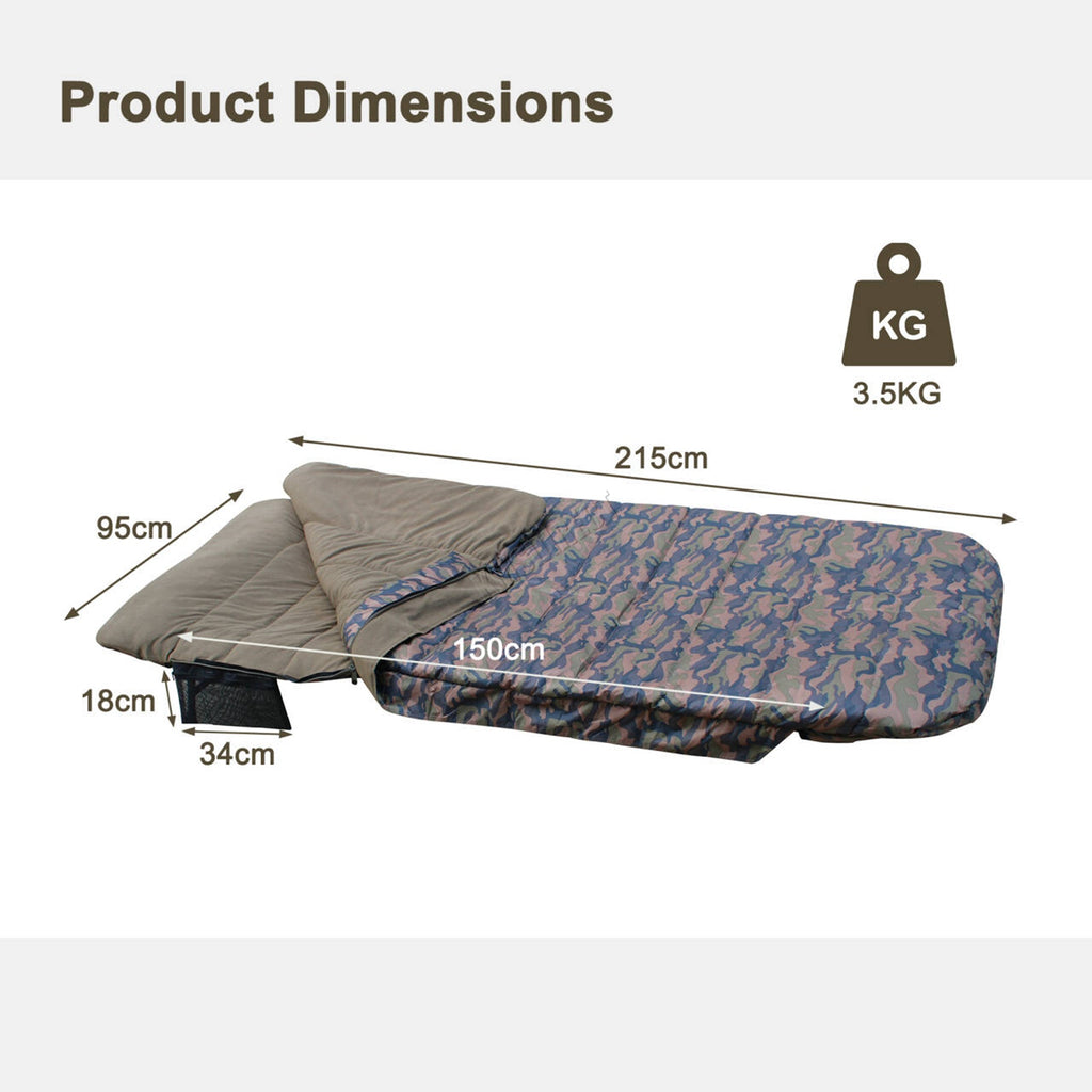 CARPZILLA Fishing Sleeping Bag 5 Season Carp Camping Fleece Lined