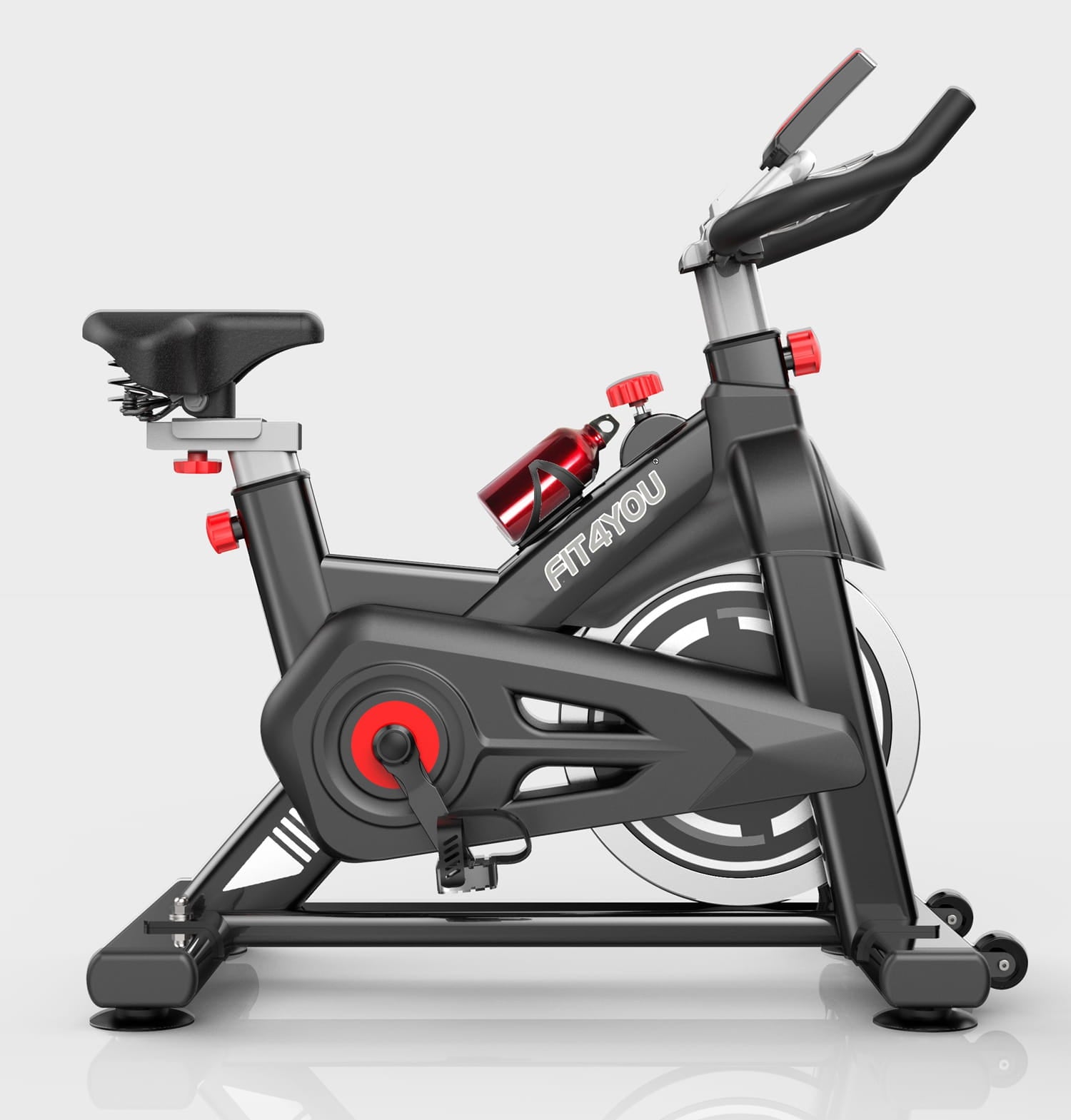 fitness bike with 'FIT4YOU' branding on a white background