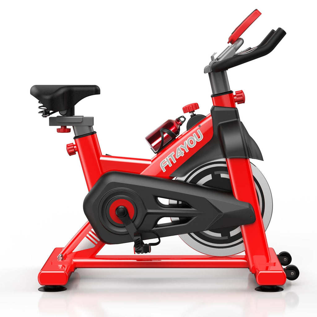 Red and black fitness bike with 'FIT4YOU' branding on a white background