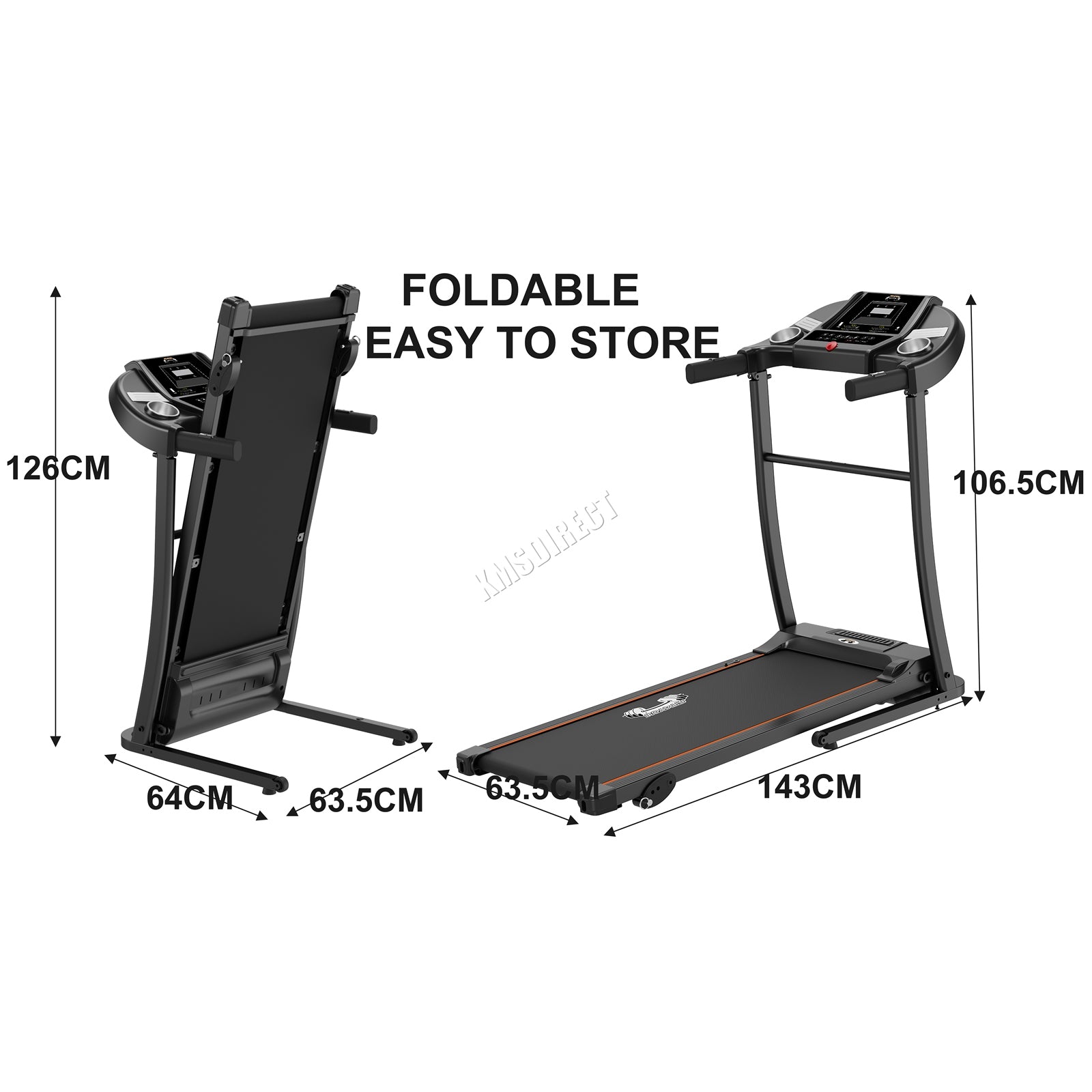 FIT4YOU Motorized Treadmill MT02 Black