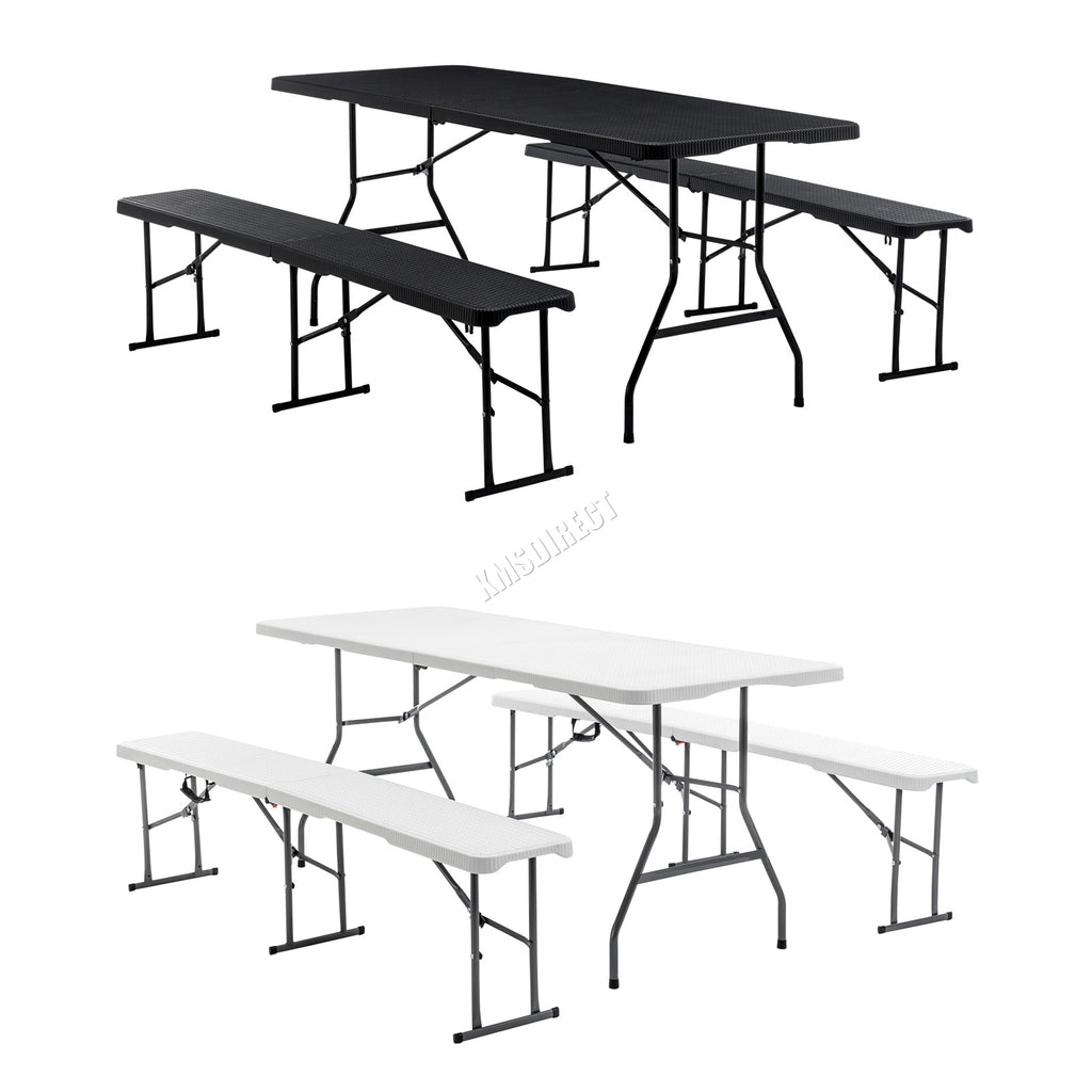 BIRCHTREE Folding Picnic Table and Bench Set 6FT 3 Piece