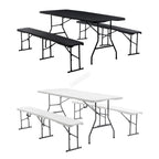 BIRCHTREE Folding Picnic Table and Bench Set 6FT 3 Piece