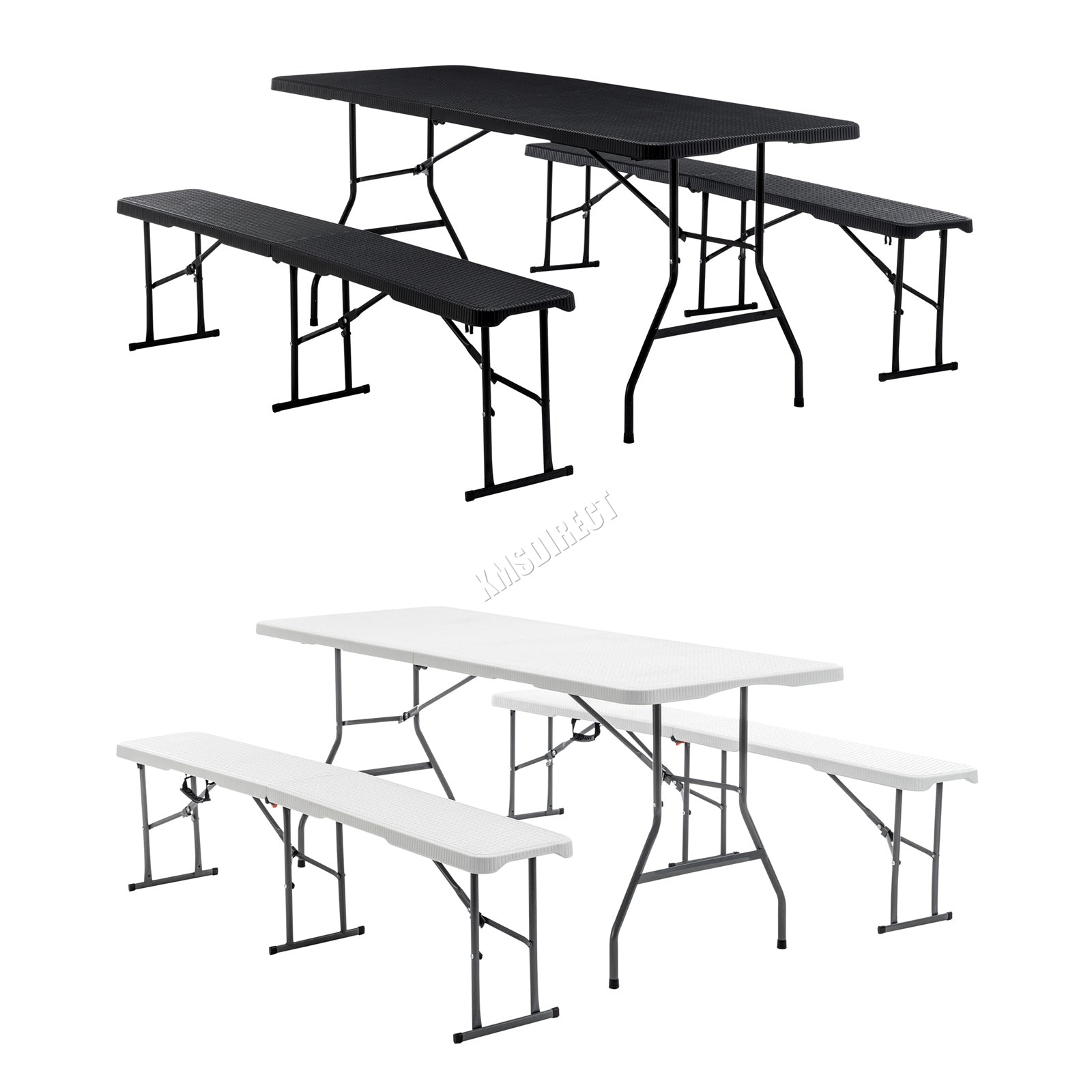 BIRCHTREE Folding Picnic Table and Bench Set 6FT 3 Piece