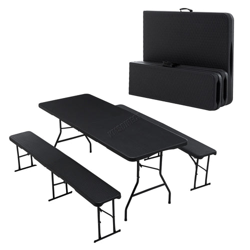 BIRCHTREE Folding Picnic Table and Bench Set 6FT 3 Piece