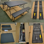 BIRCHTREE Folding Picnic Table and Bench Set 6FT 3 Piece