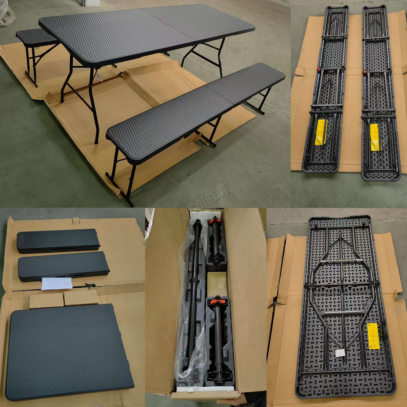 BIRCHTREE Folding Picnic Table and Bench Set 6FT 3 Piece
