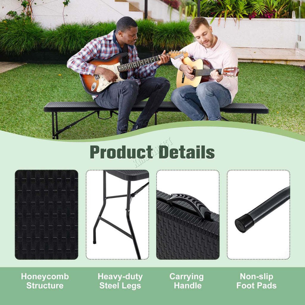 BIRCHTREE Folding Picnic Table and Bench Set 6FT 3 Piece