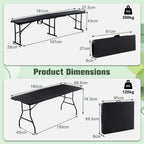 BIRCHTREE Folding Picnic Table and Bench Set 6FT 3 Piece