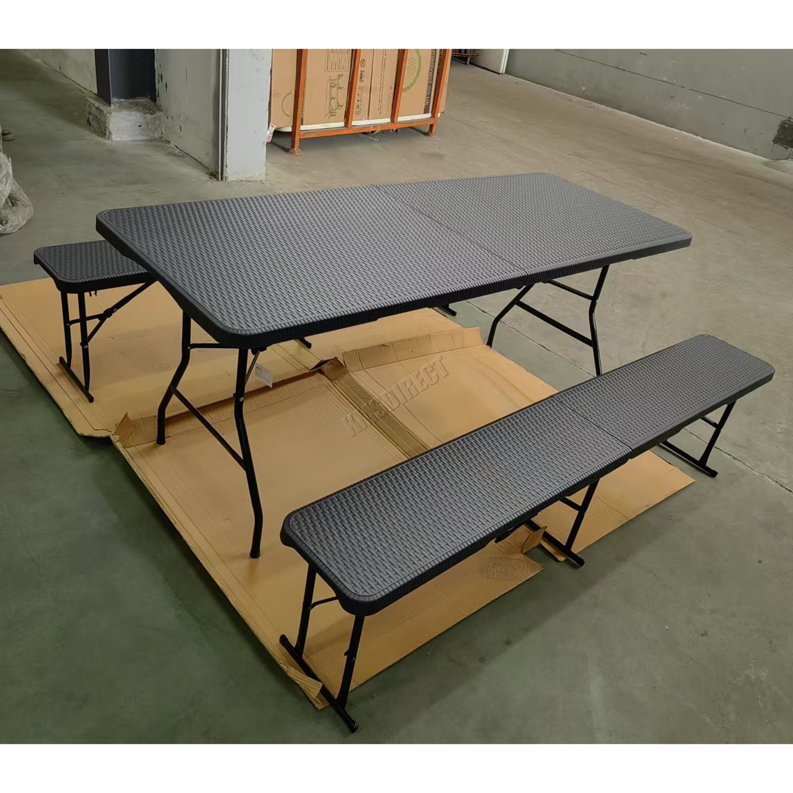 BIRCHTREE Folding Picnic Table and Bench Set 6FT 3 Piece