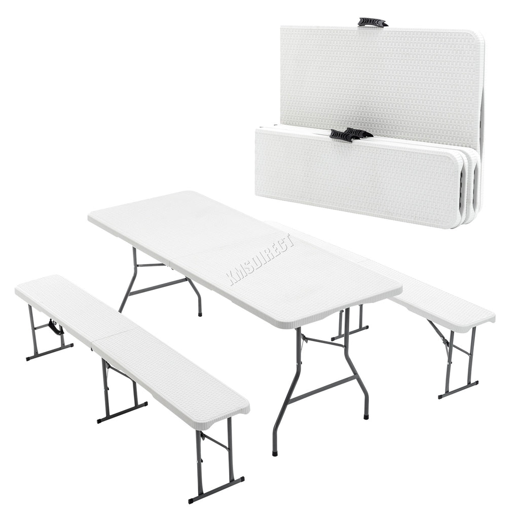 BIRCHTREE Folding Picnic Table and Bench Set 6FT 3 Piece