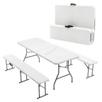 BIRCHTREE Folding Picnic Table and Bench Set 6FT 3 Piece