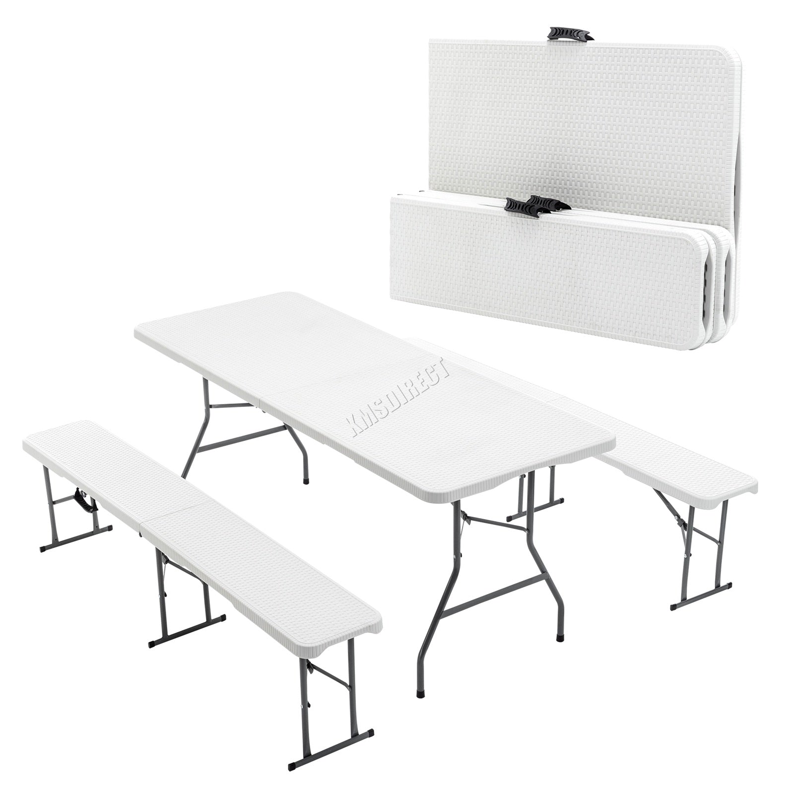 BIRCHTREE Folding Picnic Table and Bench Set 6FT 3 Piece