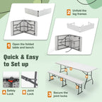 BIRCHTREE Folding Picnic Table and Bench Set 6FT 3 Piece