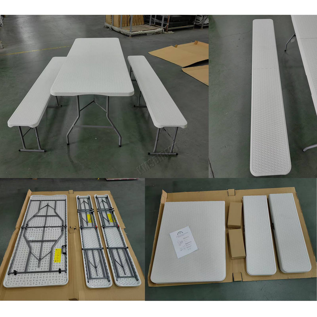 BIRCHTREE Folding Picnic Table and Bench Set 6FT 3 Piece