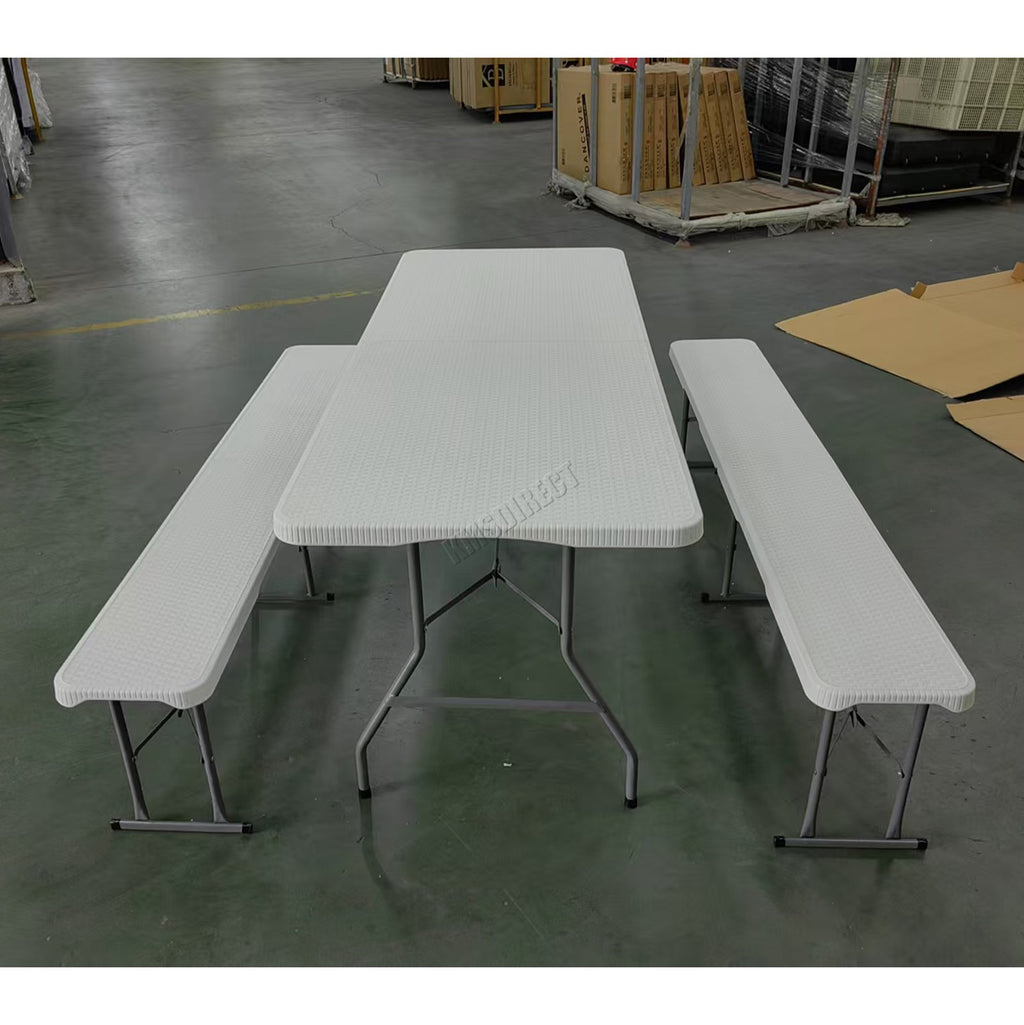 BIRCHTREE Folding Picnic Table and Bench Set 6FT 3 Piece