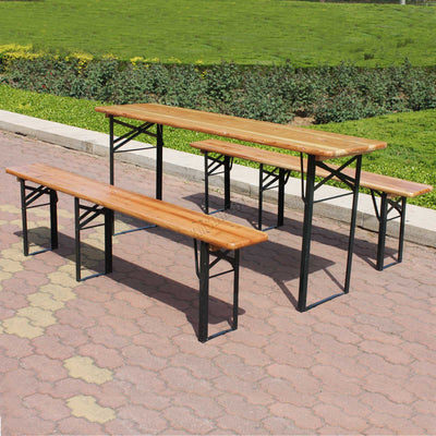 Birchtree Trestle Folding Beer Table & Bench Set