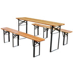 Birchtree Trestle Folding Beer Table & Bench Set