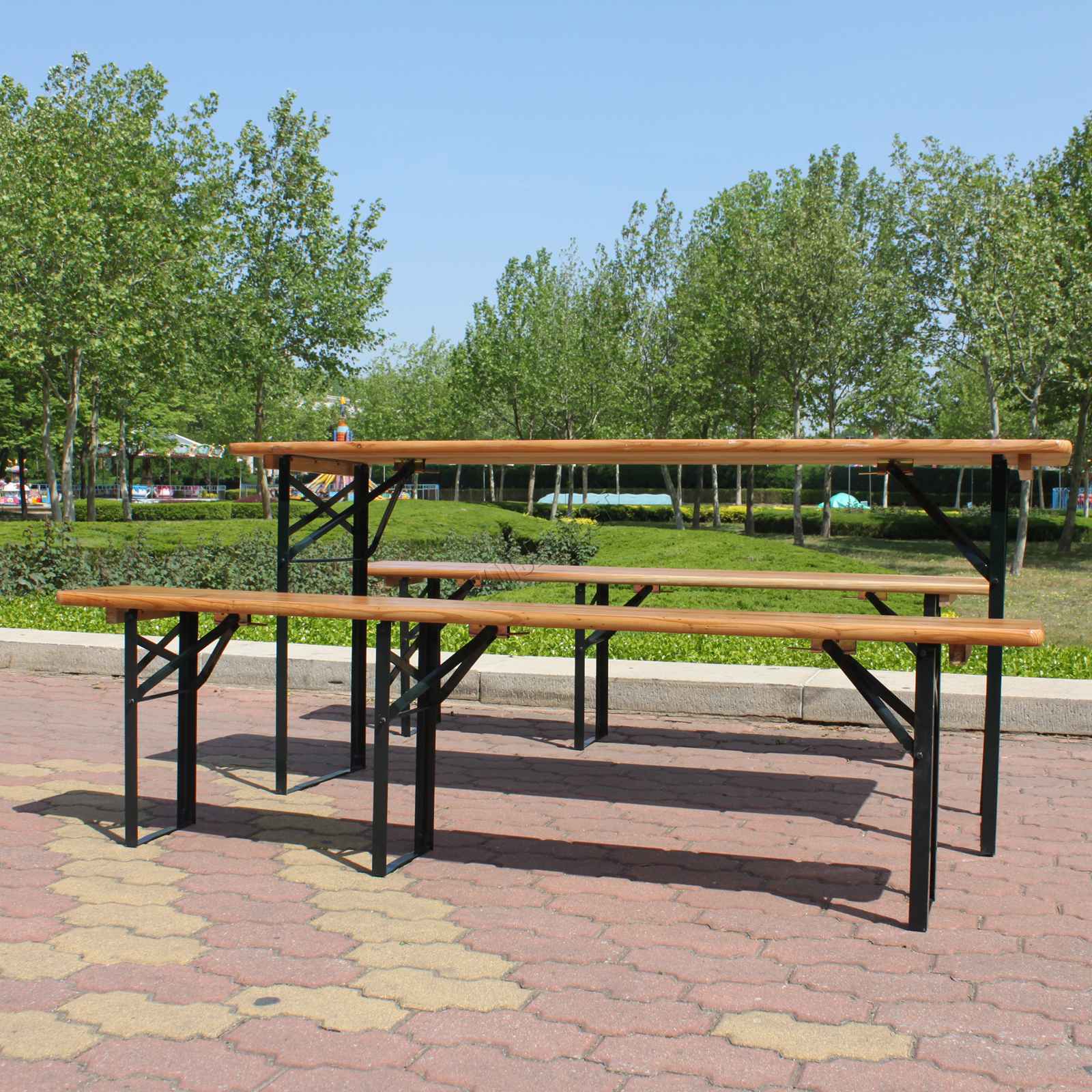 Birchtree Trestle Folding Beer Table & Bench Set
