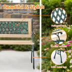 BIRCHTREE Garden Bench 3 Seater Cast Iron Legs