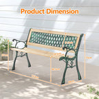 BIRCHTREE Garden Bench 3 Seater Cast Iron Legs