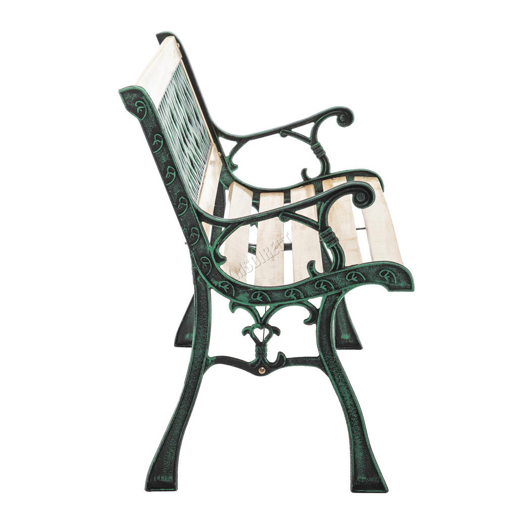 BIRCHTREE Garden Bench 3 Seater Cast Iron Legs