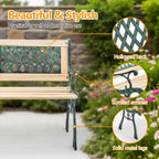 BIRCHTREE Garden Bench 3 Seater Cast Iron Legs