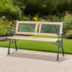 BIRCHTREE Garden Bench 3 Seater Cast Iron Legs