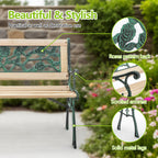 BIRCHTREE Garden Bench 3 Seater Cast Iron Legs